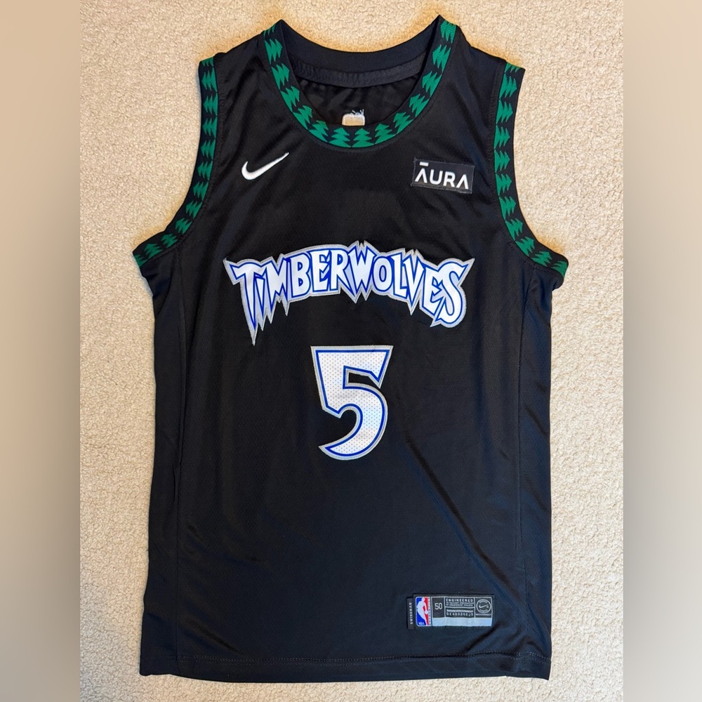 Timberwolves Black Basketball Jersey Anthony Edwards